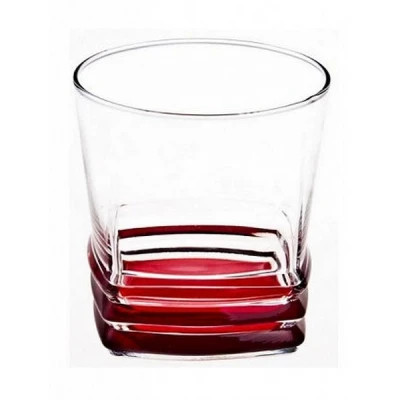 GLASMARK-6 SZKLANEK 270ML MALOWANY SPÓD CZERWONY