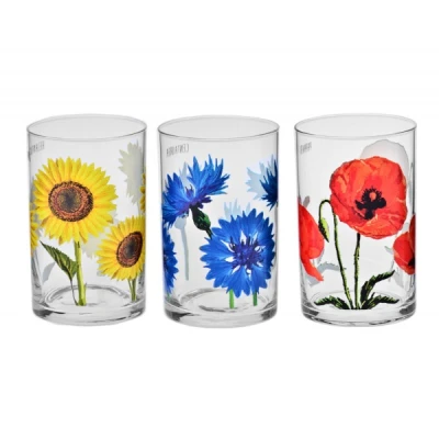 KR-KOMPLET 6 SZKLANEK 250ML *KWIATY POLSKIE*  9590