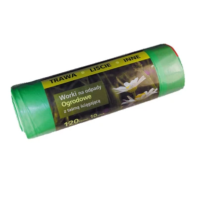 LUX-WORKI NA SMIECI 120L LDPE Z TAŚMĄ A'10 ZIELONE