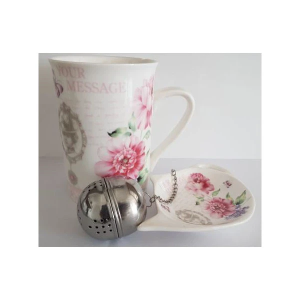 MMG-KUBEK Z ZAPARZACZEM *KWIATY* 42274