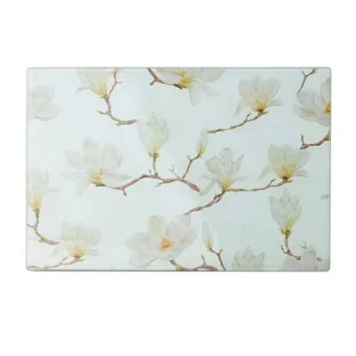 MON-DESKA SZKLANA DUŻA 30X40 KWIATY BIAŁY 1099