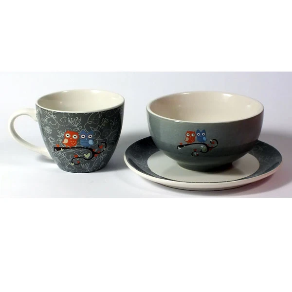 MONDEX-KPL. 3EL. ŚNIADANIOWY *GREY SOWY* H130235-G