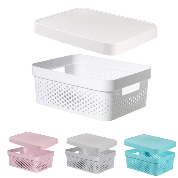 POJEMNIK AŻUROWY *INFINITY* 11L Z POKRYWĄ RÓŻ