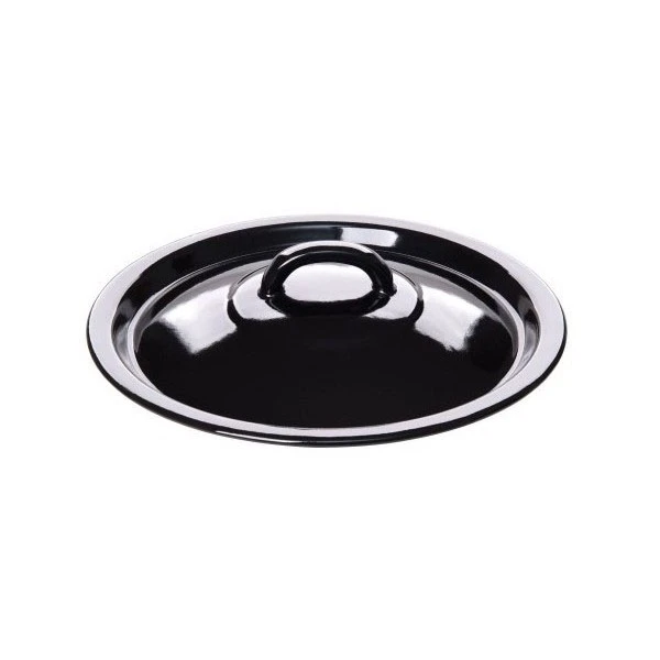 POKRYWKA EMALIOWANA 20 cm CZARNA DO GARNKA LUB PATELNI UNIWERSALNA