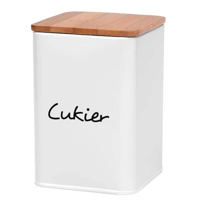 TAD-POJEMNIK NA CUKIER *MAESTRA BIAŁY* 9,5X9,5X13,5CM POLSKI NAPIS