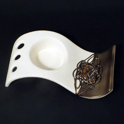 CER-PODSTAWKA FALA SZEROKA *DECOR 1/2 ZŁOTO* C-295-1/2Z