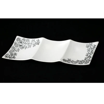 CER-PODSTAWKA ROŻEK POTRÓJNY *DECOR SREBRO* C-659DS