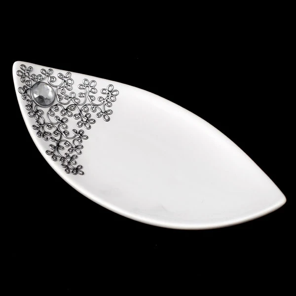 CER-PODSTAWKA STROIK ŁÓDKA MAŁA *DECOR SREBRO* C-219DS