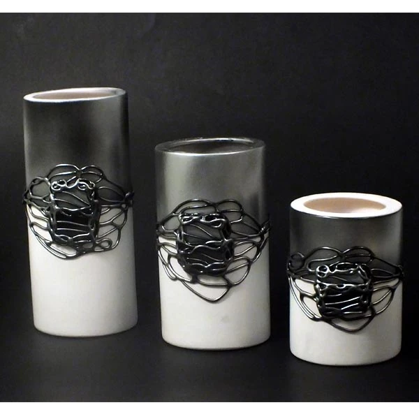 CER-ŚWIECZNIK TUBA MAŁA *DECOR 1/2 SREBRO* C-508-1/2S