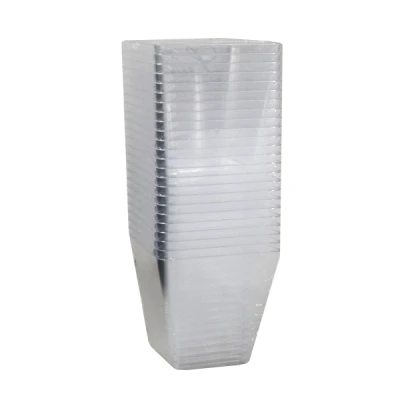 PUCHARKI PLASTIKOWE KIELICHY NA DESERY KOMPLET 24 SZTUK KWADRATOWE 120ML