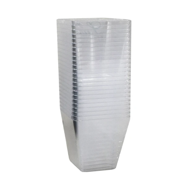 PUCHARKI PLASTIKOWE KIELICHY NA DESERY KOMPLET 24 SZTUK KWADRATOWE 120ML