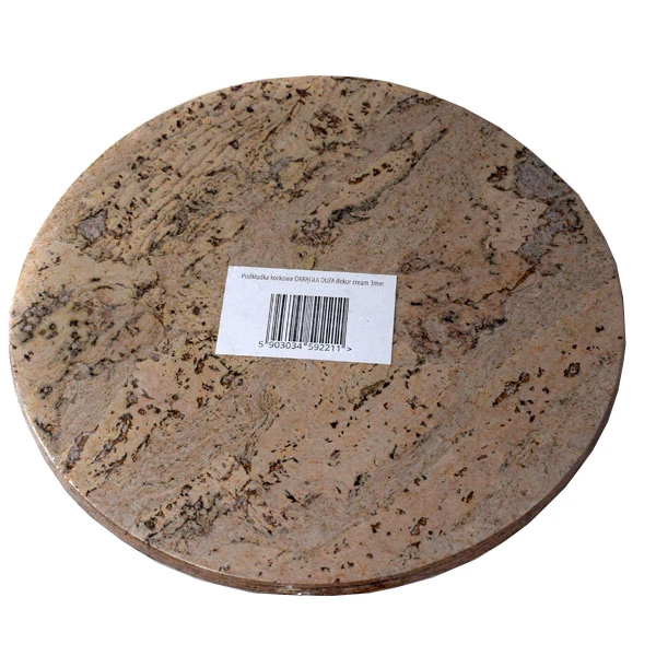 KOR-PODKŁADKA KORKOWA OKRĄGŁA DUŻA DEKOR CREAM 3MM  /4/