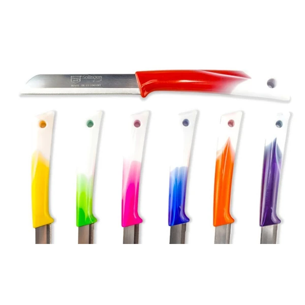 NOŻYK NÓŻ DO OWOCÓW WARZYW 9cm ZĄBKOWANY Z PIŁKĄ TRWAŁY JARZYNIAK