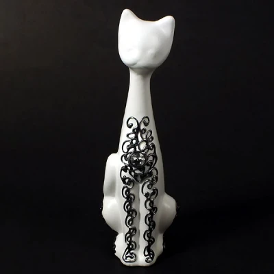 CER-KOT RUSKI ŚREDNI *DEKOR SREBRO* C-118DS