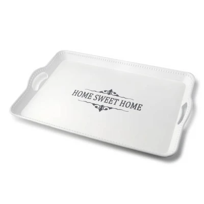 MON-TACA PROSTOKĄTNA 51X34 BIAŁA HOME SWEET 0413