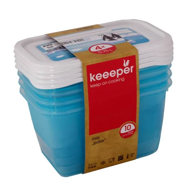 OKT-KPL. 4 POJEMNIKÓW PROSTOKĄTNYCH 0,75L POLAR/MAGIC ICE 30690