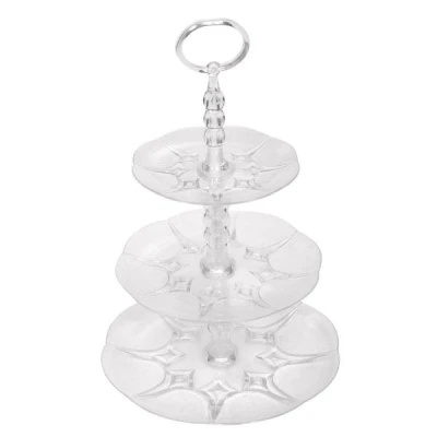 PATERA NA CIASTO TRZYPOZIOMOWA PIRAMIDA Z UCHWYTEM PRZEŹROCZYSTA