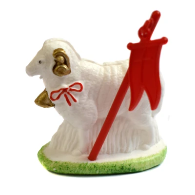 BARANEK WIELKANOCNY DO KOSZYCZKA FIGURKA OZDOBNA OZDOBA NA WIELKANOC 5cm