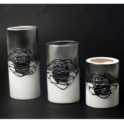 CER-ŚWIECZNIK TUBA MAŁA *DECOR 1/2 SREBRO* C-508-1/2S