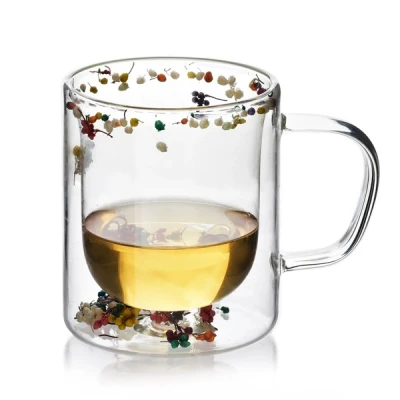 MON-KUBEK SZKLANY TERMO 300ML PROSTY Z KWIATKAMI 5830