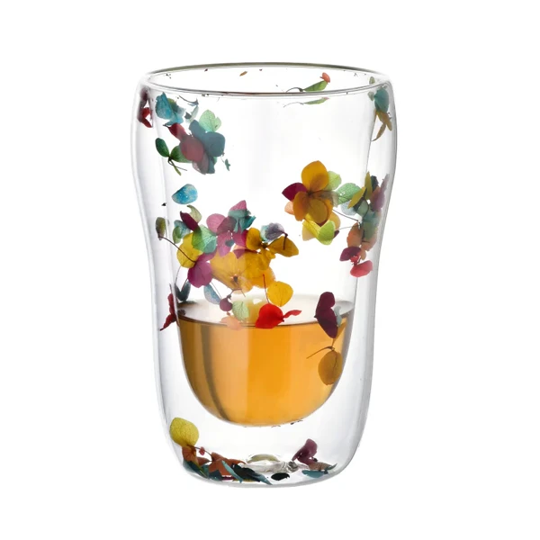 MON-KUBEK SZKLANY TERMO 400ML Z KWIATKAMI 4573