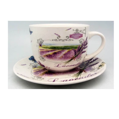 TOM-FILIŻANKA+SPODEK 500ML LAWENDA CU1-090