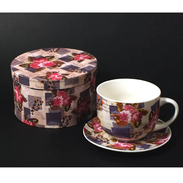 MON-FILIŻANKA + SPODEK *R094 DUŻA* KWIATY