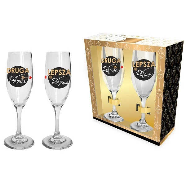 BG-ZESTAW 2 KIELISZKÓW SZAMPAN *DRUGA POŁOWA LEPSZA POŁOWA*