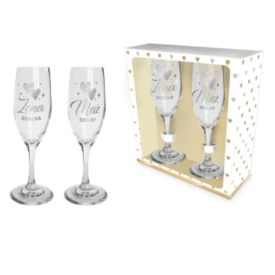 BG-ZESTAW 2 KIELISZKÓW SZAMPAN *IDEALNA ŻONA/MĄŻ*