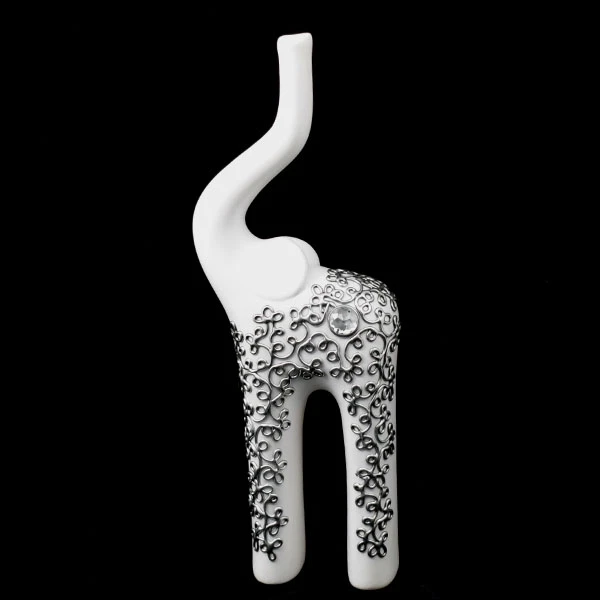 CER-SŁOŃ MODERN CHUDY MAŁY *DEKOR SREBRO* C-336DS