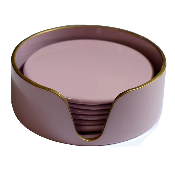 MON-KPL.6 PODSTAWEK POD KUBKI FIOLETOWO-ZŁOTE 5883