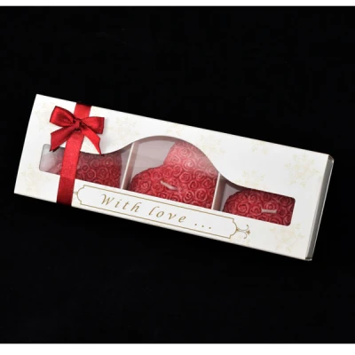 ADPAL-3 ŚWIECE SERCE MAŁE W RÓŻYCZKI STEARYNOWE AROMAT CZERWONA