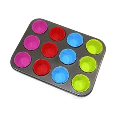 BM- FORMA NA MUFFINY 12SZT. Z MUFINKAMI SILIKONOWYMI