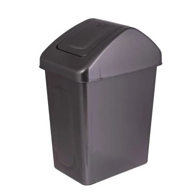 KOSZ NA ŚMIECI Z POKRYWĄ 10L SEGREGACJA ODPADÓW SZARY BIUROWY KUCHENNY