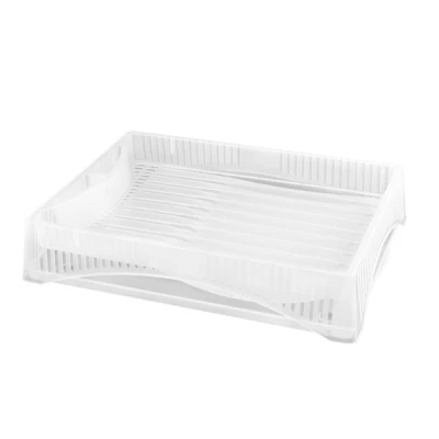 SUSZARKA DO NACZYŃ OCIEKACZ SZARY STOJĄCA 30x40x8 cm DUŻA Z TACKĄ OSUSZACZ