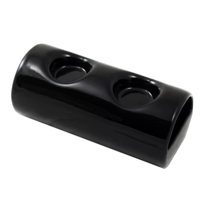 CER-ŚWIECZNIK RURA II * DEKOR SZKLIWO CZARNE* C-304SZK