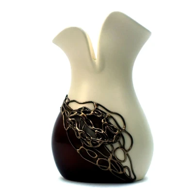 CER-WAZON TULIPANEK *DECOR 1/2VENGE/BRĄZ* C-416-1/2DV/BR