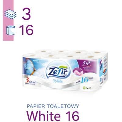 KPL. 16 ROLEK PAPIERU TOALETOWY 3W WHITE /4/ PKC3014