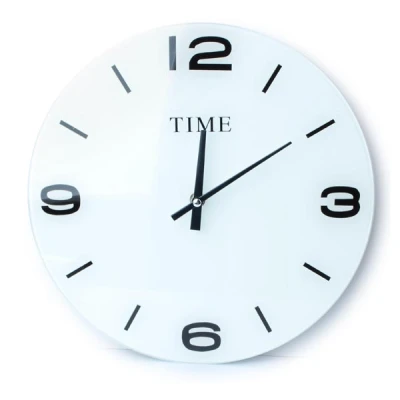 MON-ZEGAR SZKLANY OKRĄGŁY *BIAŁA TARCZA* 7472