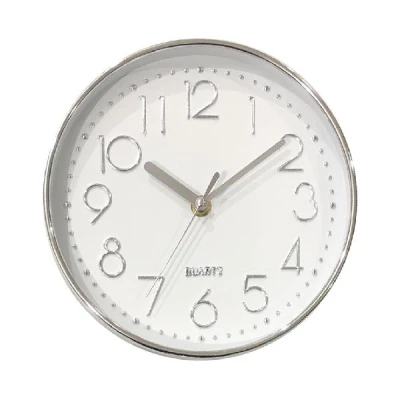 AS-ZEGAR ŚCIENNY 20CM BIAŁA TARCZA/SREBNY