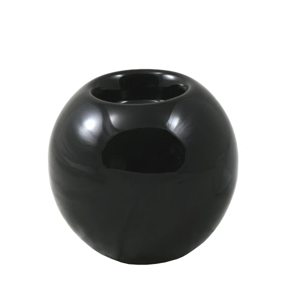 CER-ŚWIECZNIK KULA ŚREDNIA * DEKOR SZKLIWO CZARNE* C-172SZK