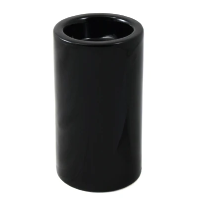 CER-ŚWIECZNIK TUBA ŚREDNIA* DEKOR SZKLIWO CZARNE* C-507SZK