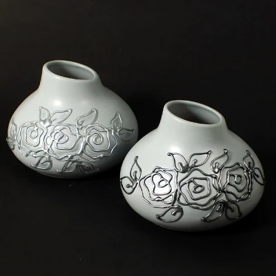 CER-WAZON CEBULA MAŁA *DECOR SZARY RÓŻA* C-364DSZ