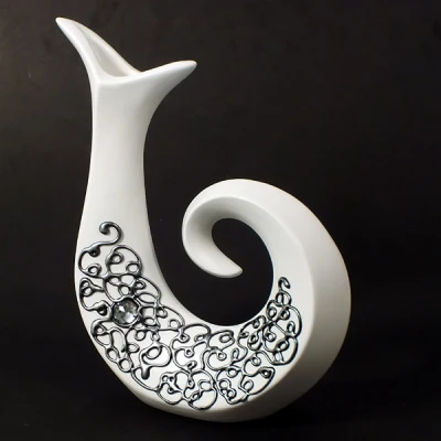 CER-WAZON WIOLONCZELA KWIAT *DECOR SREBRO* C-473DS