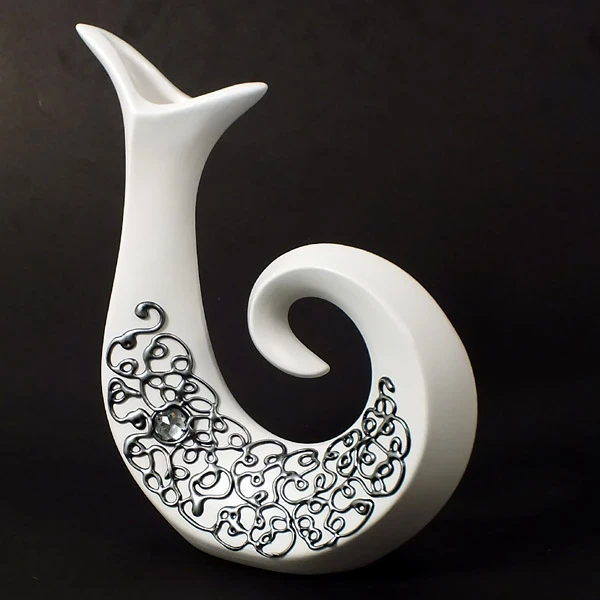 CER-WAZON WIOLONCZELA KWIAT *DECOR SREBRO* C-473DS