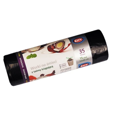 LUX-WORKI NA SMIECI 35L LDPE Z TAŚMĄ A'15 CZARNE