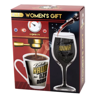 BG-ZESTAW KUBEK 300ML+KIELSZEK DO WINA 220ML