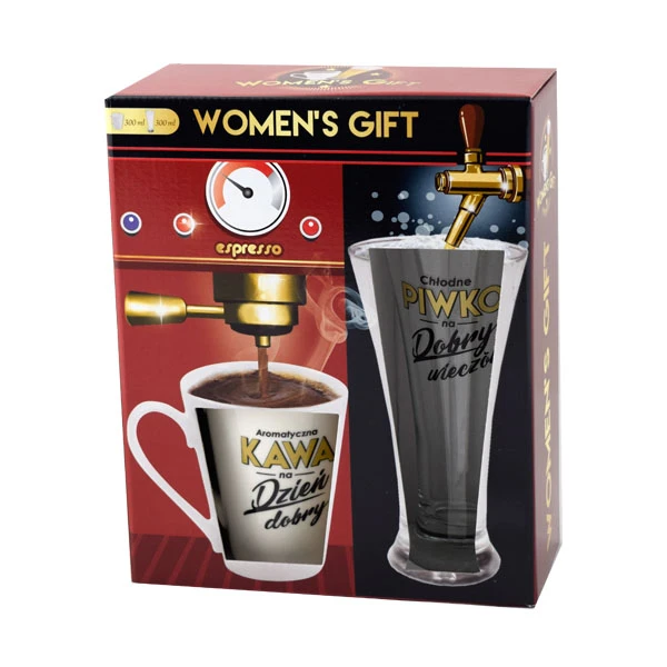 BG-ZESTAW KUBEK 300ML+SZKLANKA DO PIWA 300ML