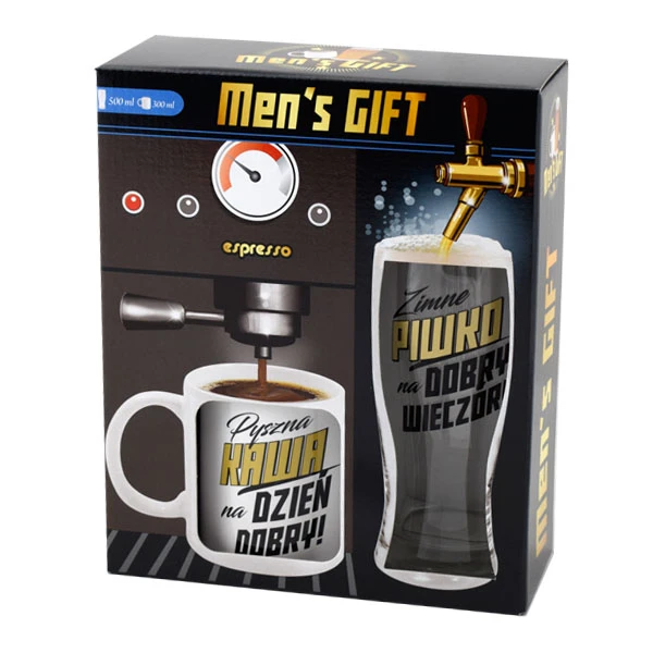 BG-ZESTAW KUBEK 300ML+SZKLANKA DO PIWA 500ML