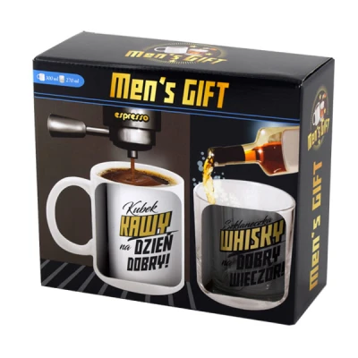 BG-ZESTAW KUBEK 300ML+SZKLANKA DO WHISKY 270ML